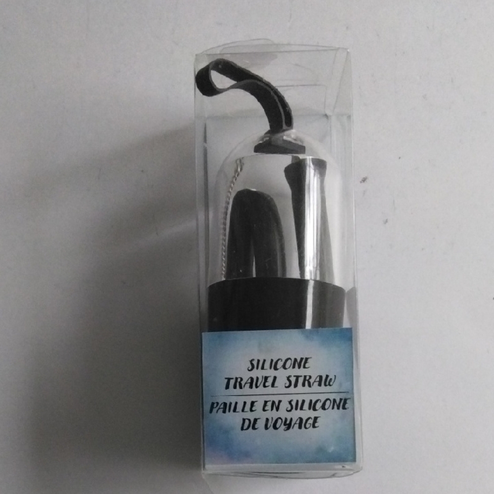 Black Silicone‎ Travel Straw